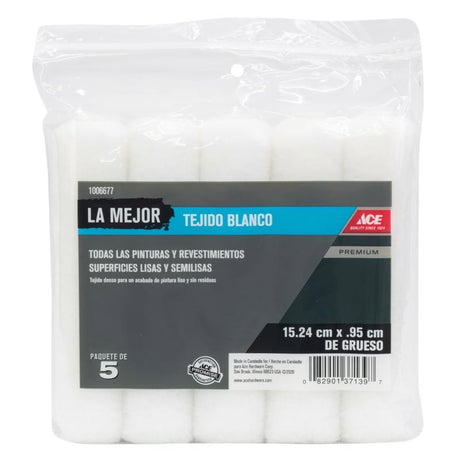 Ace Best Woven Fabric 6 in. W X 3/8 in. Mini Paint Roller Cover 5 pk, Pack of 5