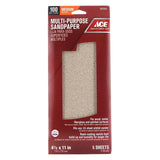 Ace 11 in. L X 4-1/2 in. W 100 Grit Aluminum Oxide Sandpaper 5 pk, Pack of 10