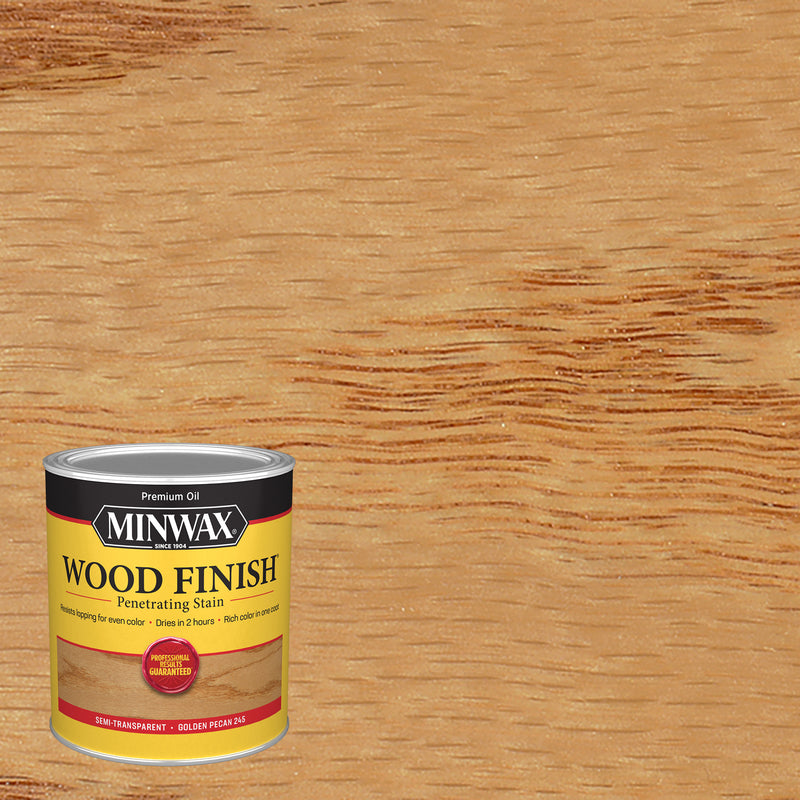 Minwax Wood Finish Semi-Transparent Golden Pecan Oil-Based Penetrating Wood Stain 1 qt, Pack of 4