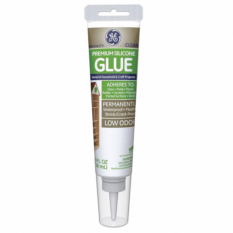 GE Silicone 2 Medium Strength Silicone Clear Glue 2.8 oz, Pack of 12