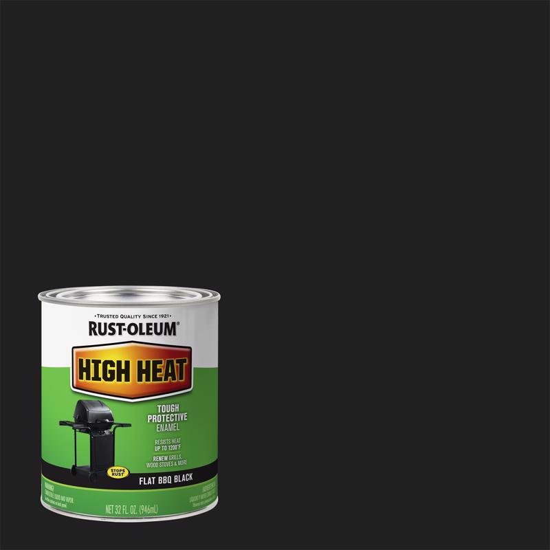 Rust-Oleum Specialty Flat BBQ Black Oil-Based High Heat Enamel 1 qt, Pack of 2