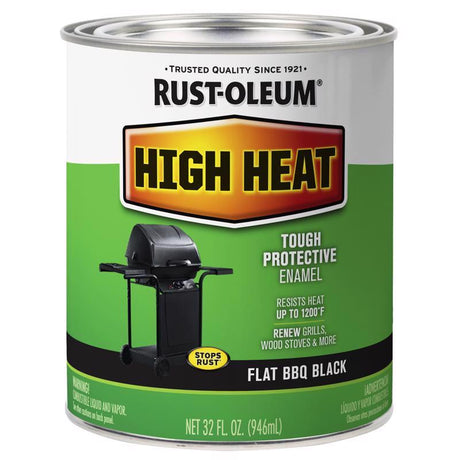 Rust-Oleum Specialty Flat BBQ Black Oil-Based High Heat Enamel 1 qt, Pack of 2