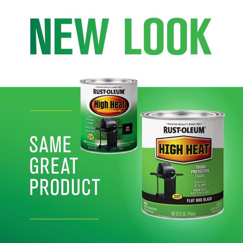 Rust-Oleum Specialty Flat BBQ Black Oil-Based High Heat Enamel 1 qt, Pack of 2