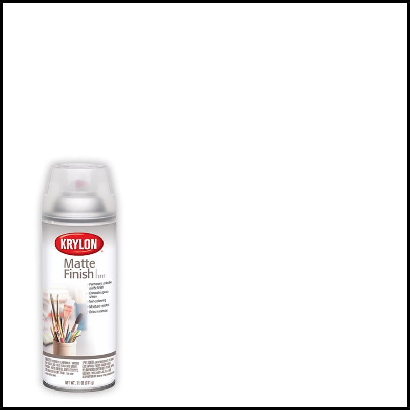 Krylon Matte Finish Clear Finish Spray Coating 11 oz, Pack of 6