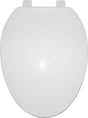 ProSource Q-019-WH Toilet Seat, Elongated, Polypropylene, White, Plastic Hinge