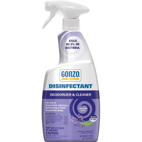Gonzo Lavender Scent Disinfectant Deodorizer and Cleaner 24 oz 1 pk, Pack of 6