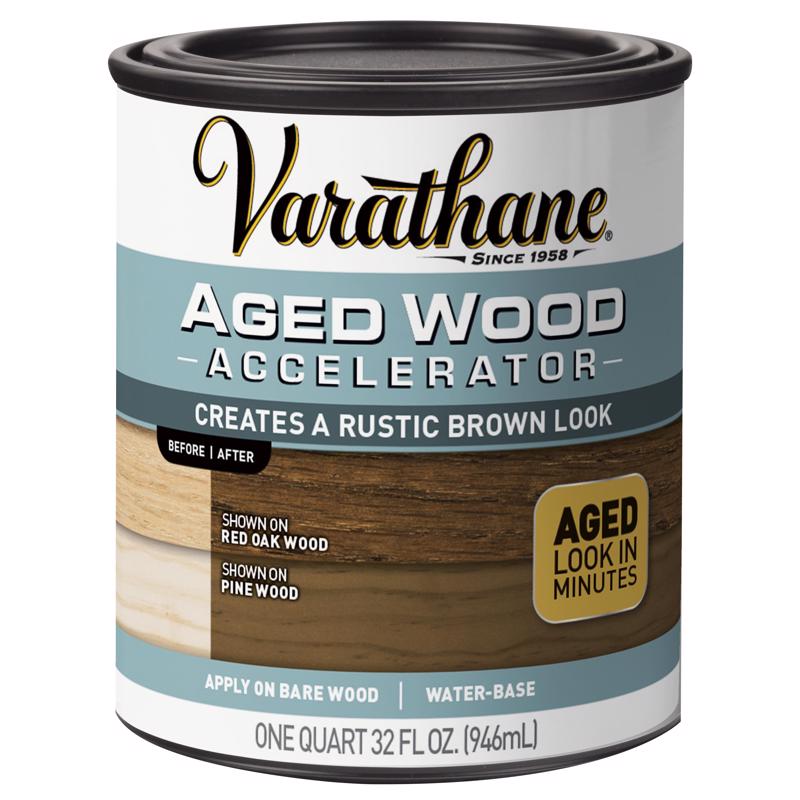 Varathane Semi-Transparent Gloss Aged Brown Water-Based Polyurethane Aged Wood Accelerator 1 qt, Pack of 2
