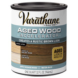 Varathane Semi-Transparent Gloss Aged Brown Water-Based Polyurethane Aged Wood Accelerator 1 qt, Pack of 2