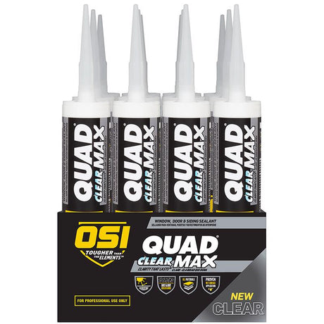 OSI Quad Clear Polymer Window and Door Sealant 9 oz, Pack of 12