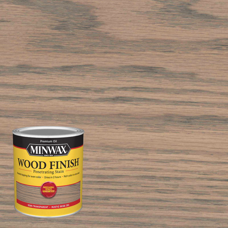 Minwax Wood Finish Semi-Transparent Rustic Beige Oil-Based Penetrating Wood Stain 1 qt, Pack of 4