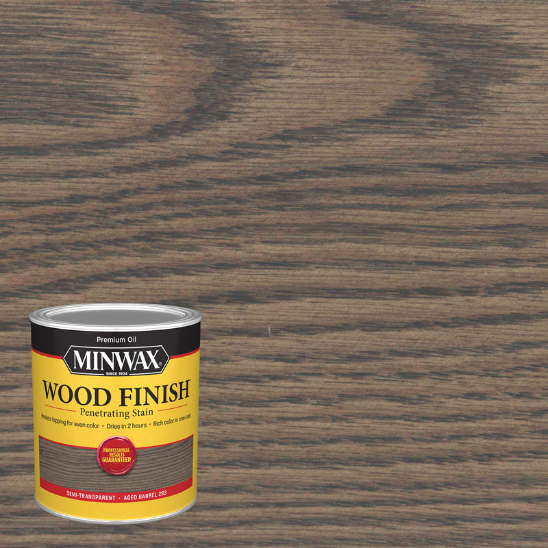 Minwax Wood Finish Semi-Transparent Aged Barrel Oil-Based Penetrating Wood Stain 1 qt, Pack of 4