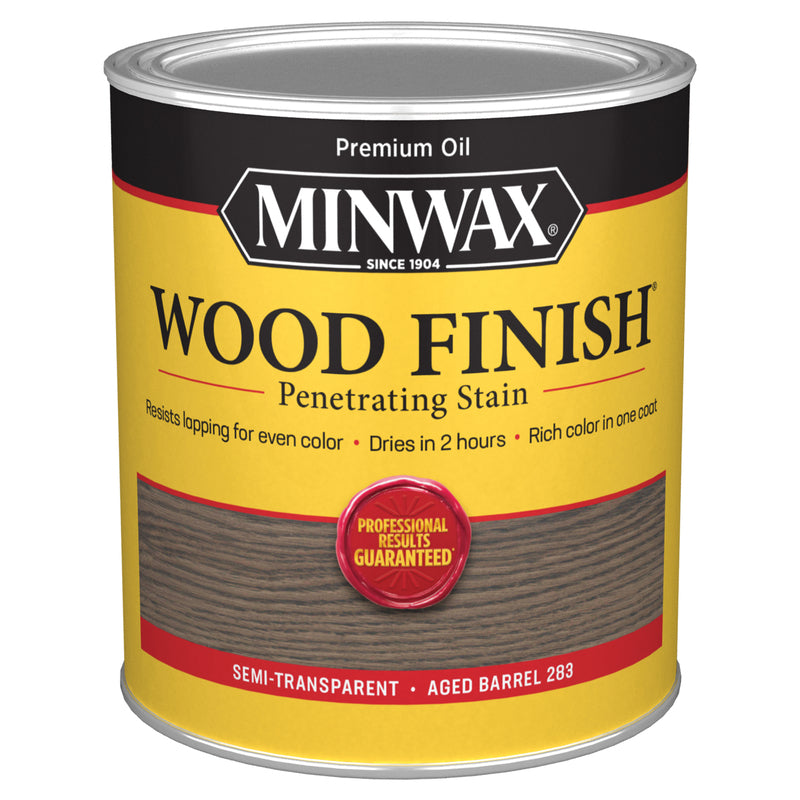Minwax Wood Finish Semi-Transparent Aged Barrel Oil-Based Penetrating Wood Stain 1 qt, Pack of 4