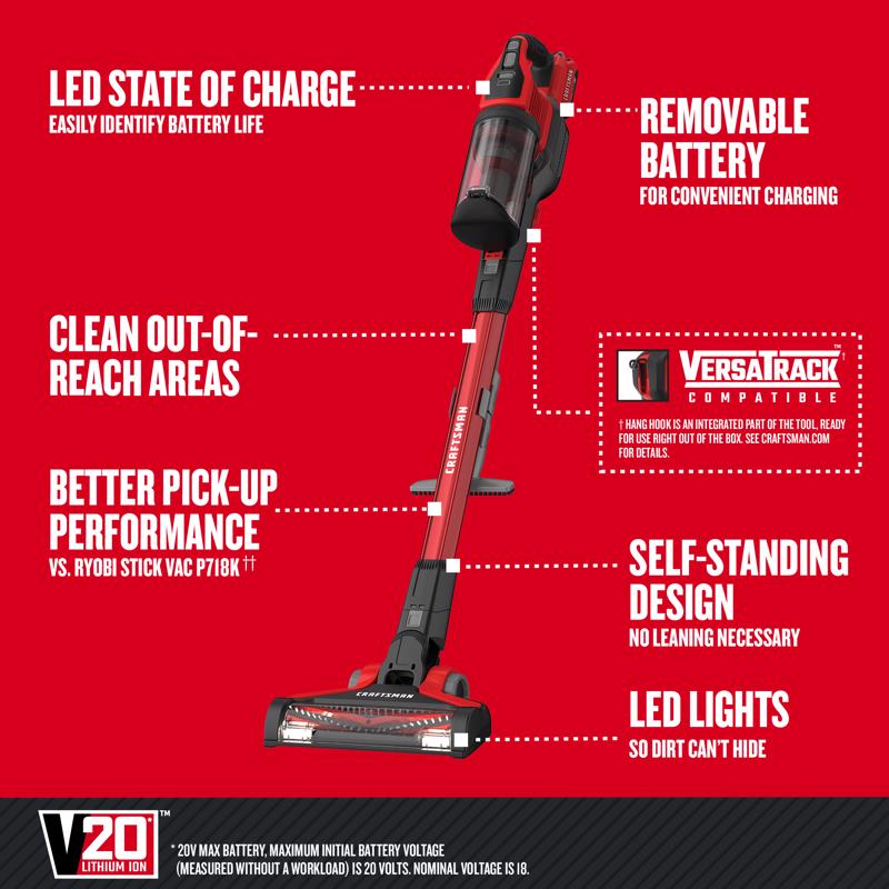 Craftsman V20 Bagless Cordless Multi-Stage Filter Stick Vacuum Kit