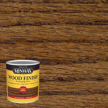 Minwax Wood Finish Semi-Transparent Mocha Oil-Based Penetrating Wood Stain 1 qt, Pack of 4