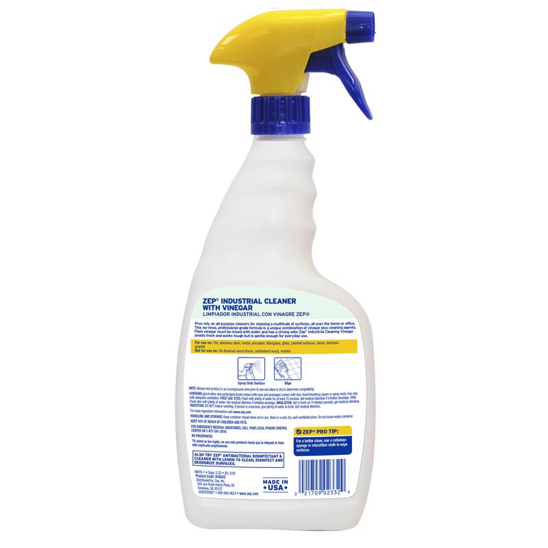 Zep Fresh Clean Scent All Purpose Cleaning Vinegar Liquid 32 oz, Pack of 4
