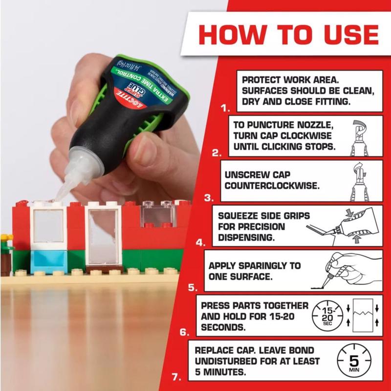 Loctite Extra Time Control High Strength Cyanoacrylate Clear Super Glue 4 gm, Pack of 6