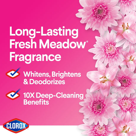 Clorox Splash-Less Fresh Meadow Scent Bleach 40 oz, Pack of 6