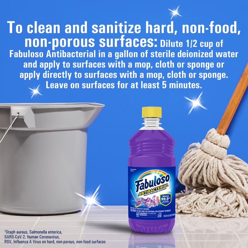 Fabuloso Lavender Scent Multi-Purpose Cleaner Liquid 16.9 oz, Pack of 24