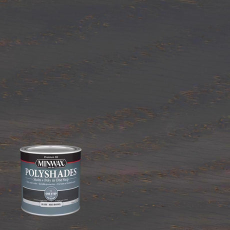 Minwax PolyShades Semi-Transparent Gloss Aged Barrel Stain/Polyurethane Finish 1/2 pt, Pack of 4