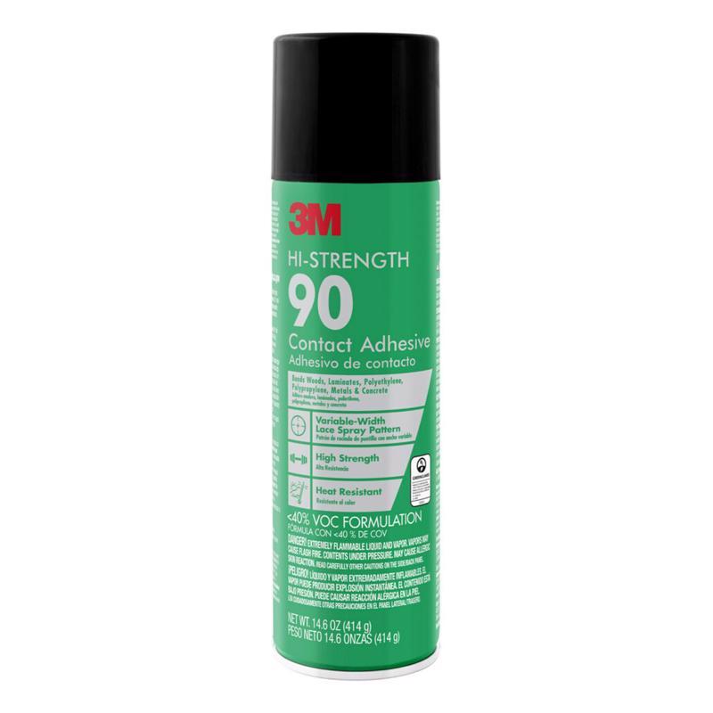 3M Hi Strength 90-VOC40DSC Spray Adhesive, Fruity, Sweet, Colorless, 14.6 oz Aerosol Can