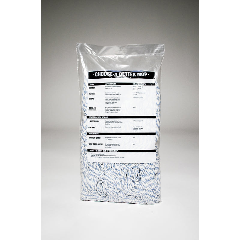Elite Mops and Brooms 24 oz. Looped Cotton/Synthetic Blend Mop Refill 1 pk