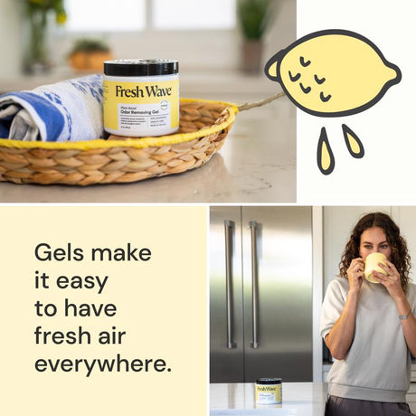 Fresh Wave Lemon Scent Air Freshener 15 oz Gel 1 pk, Pack of 6