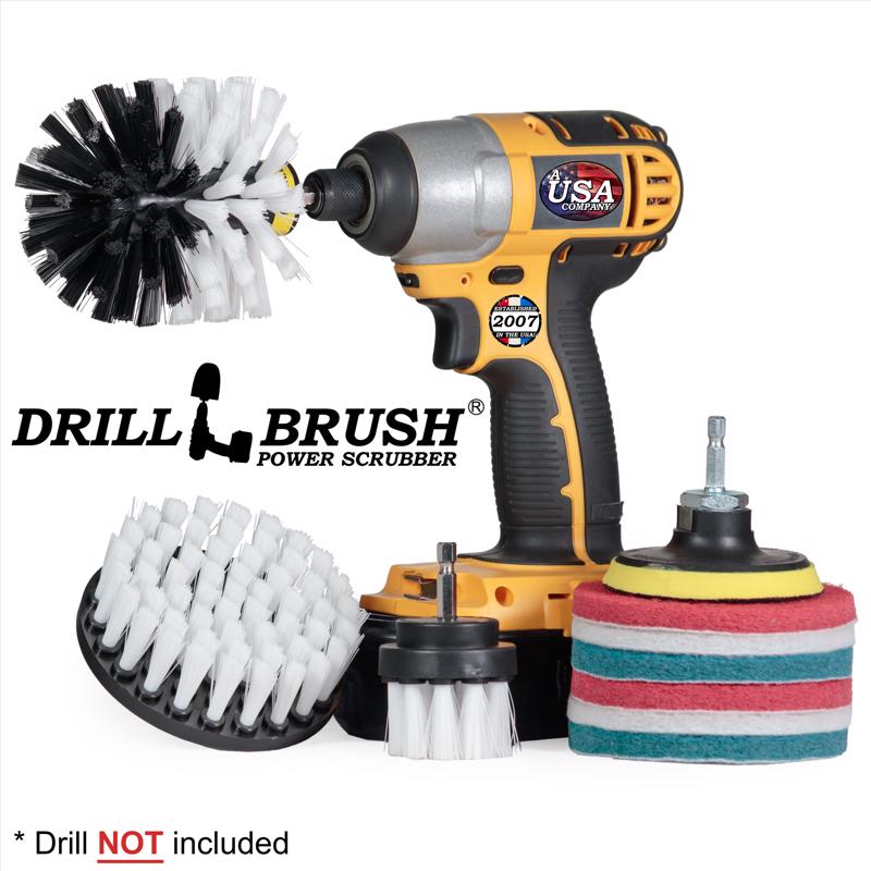 Drillbrush 4 in. W Soft/Medium Bristle Metal Handle Drill Brush Set