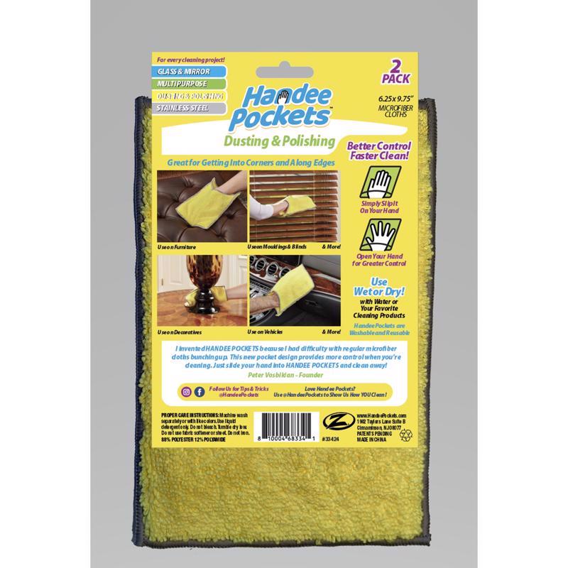 Handee Pockets Microfiber Cleaning Cloth 6.25 in. W X 9.75 in. L 2 pk, Pack of 6