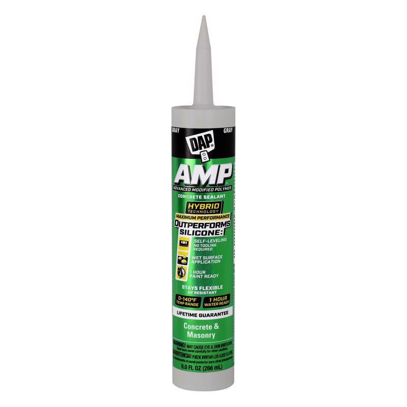 DAP AMP Gray Polymer Advanced Hybrid Self-Leveling Sealant 9 oz, Pack of 12