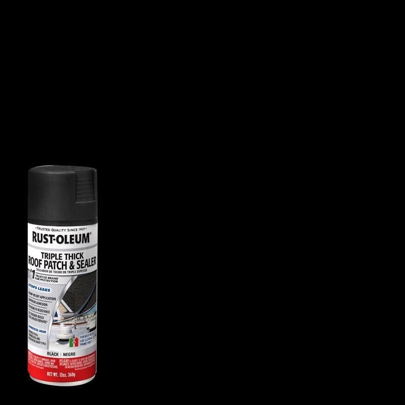 Rust-Oleum 345813 Roof Patch and Sealer, Black, Liquid, 12 oz, Aerosol Can, Pack of 6