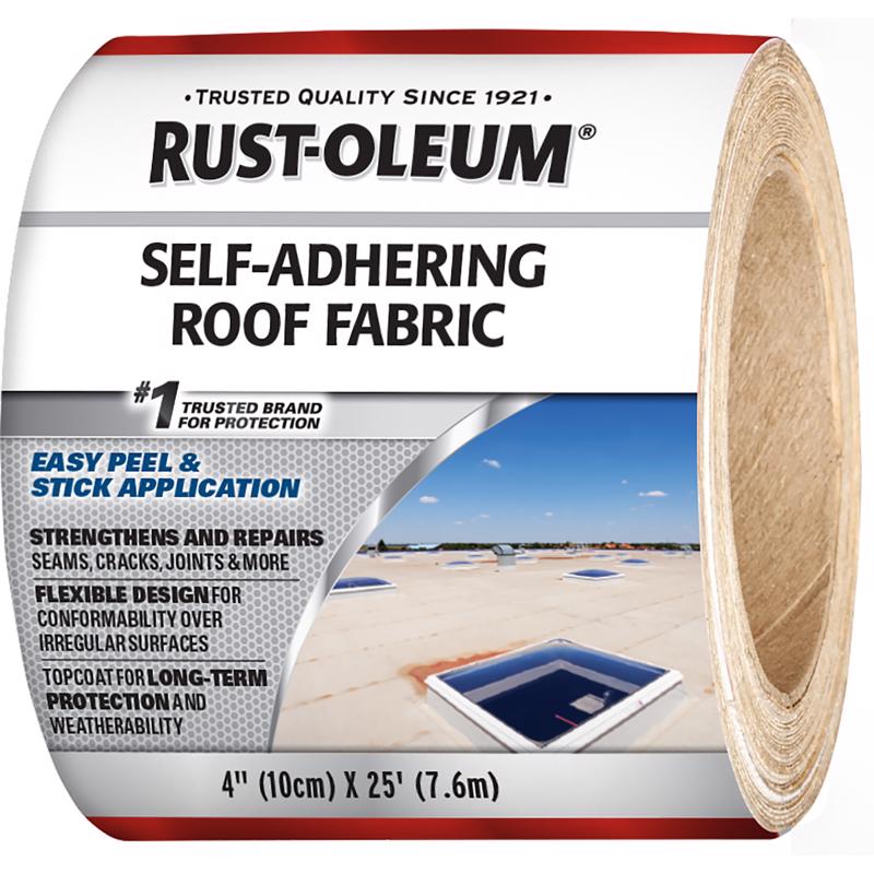 Rust-Oleum 345651 Self-Adhering Roof Fabric, 4 in x 25 ft, Roll, Pack of 6