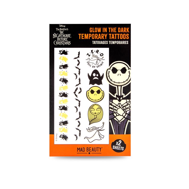 Mad Beauty Disney Black/Yellow Nightmare Before Christmas Temporary Tattoos 1 pk, Pack of 12