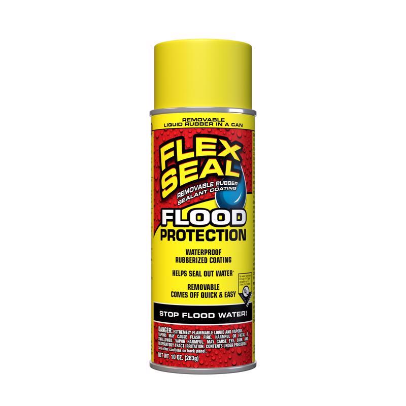 Flex Seal Family of Products Flood Protection Yellow Rubber Spray Sealant 10 oz, Pack of 6