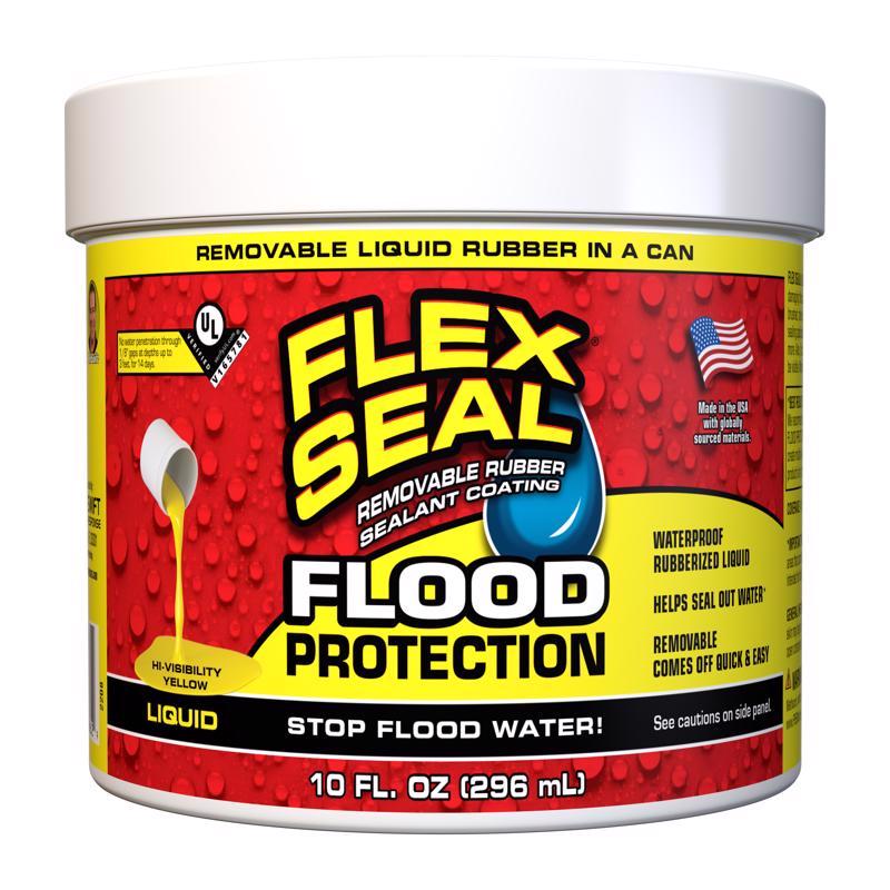 Flex Seal Family of Products Flood Protection Yellow Liquid Rubber Sealant Coating 10 oz, Pack of 4