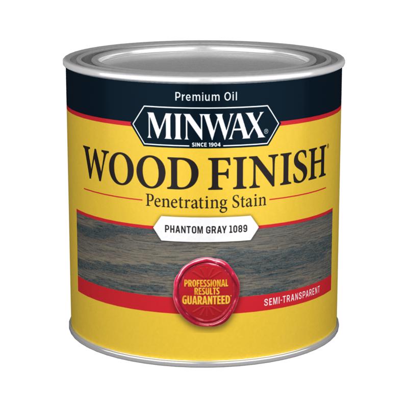 Minwax Wood Finish Semi-Transparent Phantom Gray Oil-Based Penetrating Wood Stain 1/2 pt, Pack of 4