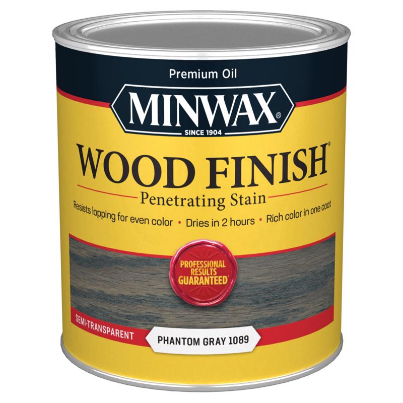 Minwax Wood Finish Semi-Transparent Satin Phantom Oil-Based Penetrating Wood Stain 1 qt, Pack of 4