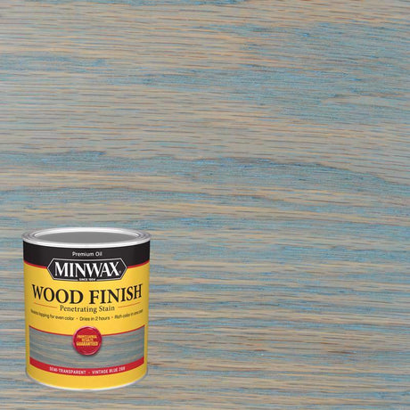 Minwax Wood Finish Semi-Transparent Vintage Blue Oil-Based Penetrating Wood Stain 1 qt, Pack of 4