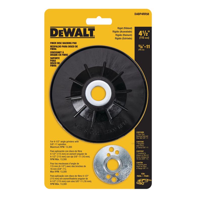 DeWalt 4-1/2 in. D Resin Fiber Disc Backer Pad 5/8 in.-11 13300 rpm 2 pc