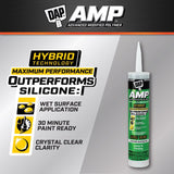 DAP AMP 7079800765 Gutter and Flashing Sealant, Clear, Paste, 9 oz, Pack of 12