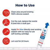 GE Re-New White Silicone Kitchen and Bath Caulk Sealant 9.5 oz, Pack of 12