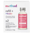 Method Pink Grapefruit Scent Concentrated All Purpose Cleaner Refill Liquid 1 oz, Pack of 12