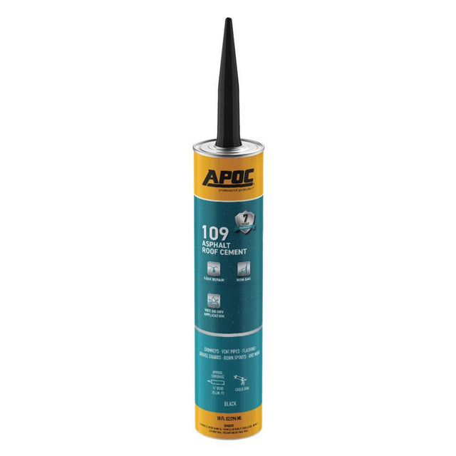 APOC Black Asphalt Roof Cement 10 oz, Pack of 12