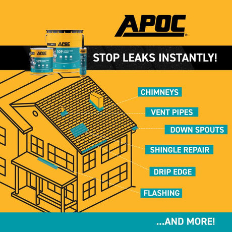 APOC Black Asphalt Roof Cement 10 oz, Pack of 12