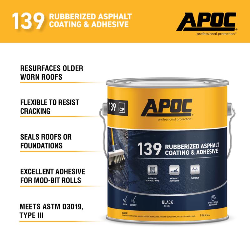 APOC Black Roof And Foundation Coating 1 gal, Pack of 4