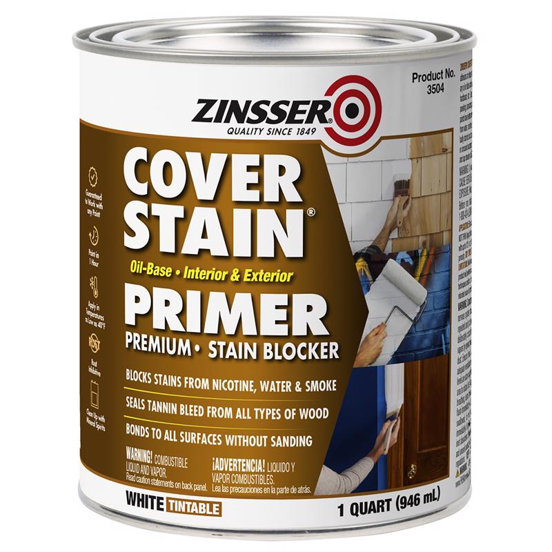 Zinsser Cover Stain White Oil-Based Alkyd Primer and Sealer 1 qt, Pack of 6