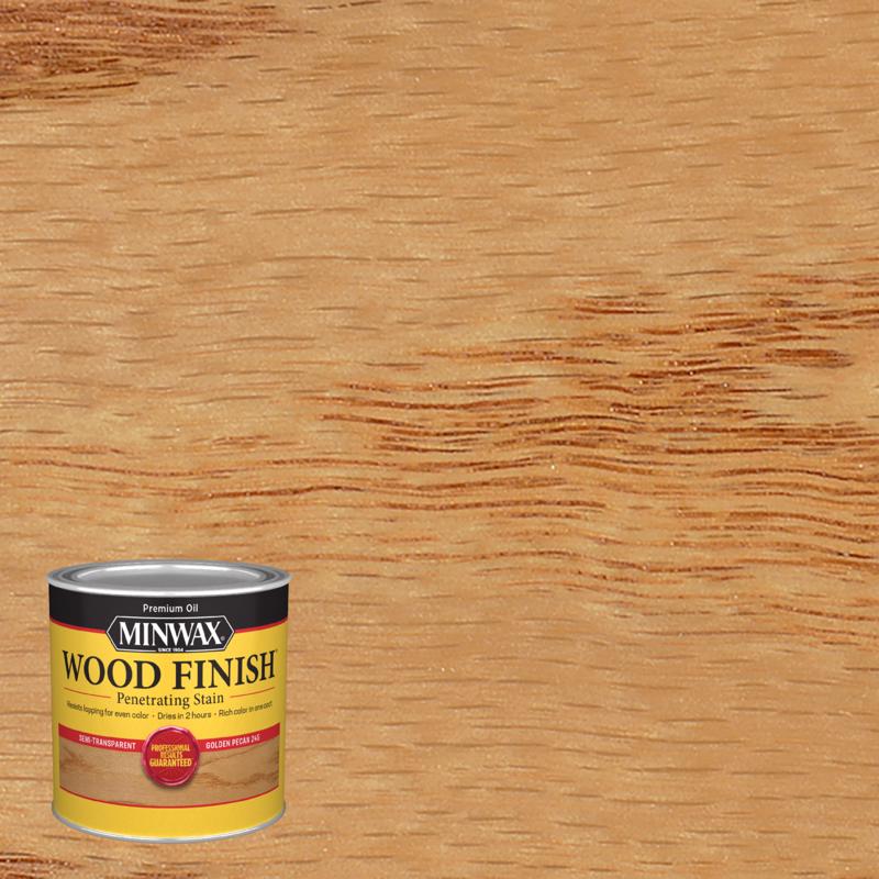 Minwax Wood Finish Semi-Transparent Golden Pecan Oil-Based Penetrating Wood Stain 1/2 pt, Pack of 4