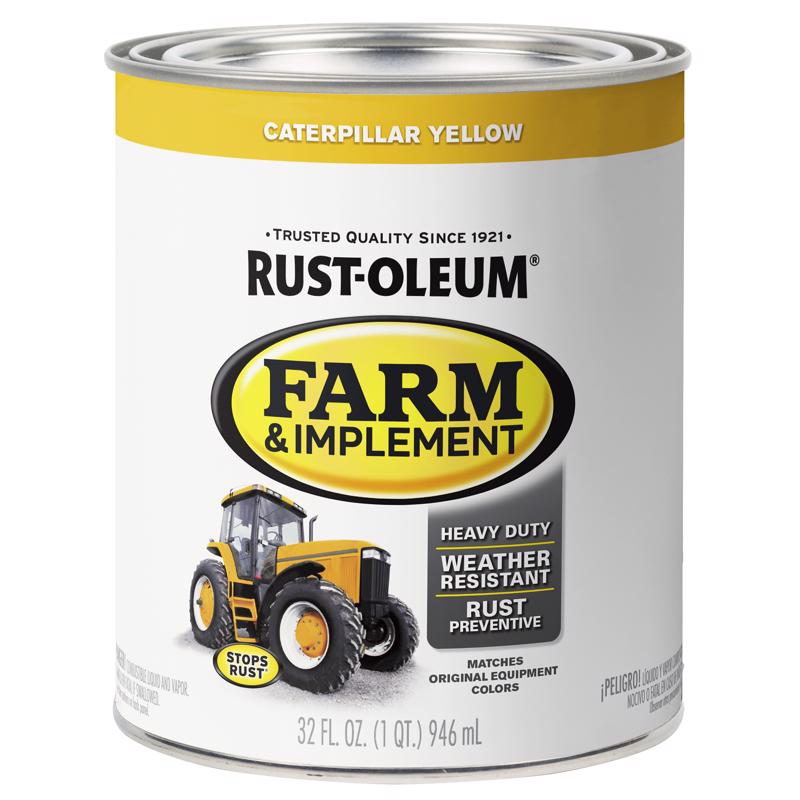 RUST-OLEUM SPECIALTY 7449502 Farm Equipment Enamel, Caterpillar Yellow, 1 qt Can, Pack of 2