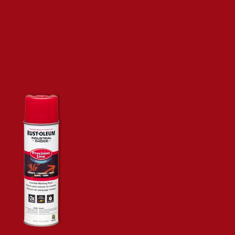 Rust-Oleum 203038 Inverted Marking Spray Paint, Safety Red, 17 oz, Can, Pack of 12