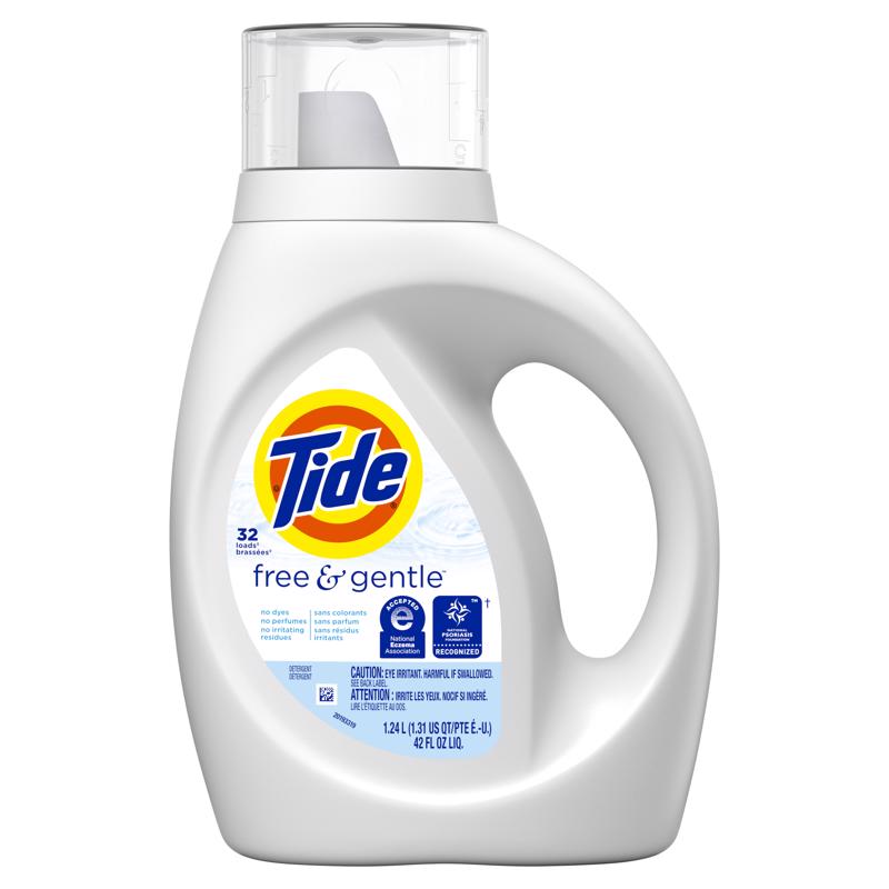 Tide Free & Gentle No Scent Detergent Liquid 42 fl. oz. 1 pk, Pack of 6