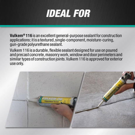 Vulkem 116 White Polyurethane Window and Door Caulk Sealant 10.1 fl. oz., Pack of 12